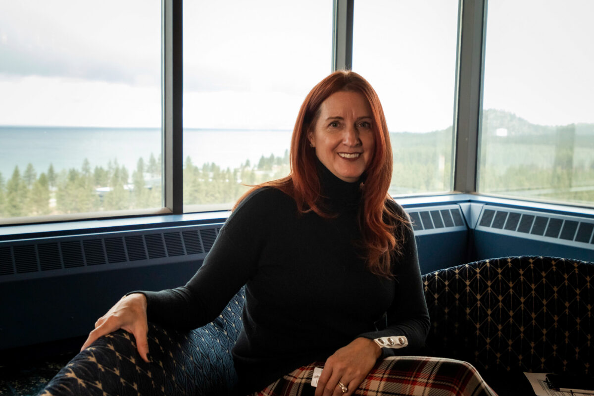 Harveys Lake Tahoe General Manager Karie Hall poses in the 19th floor Sage Room Steakhouse.
